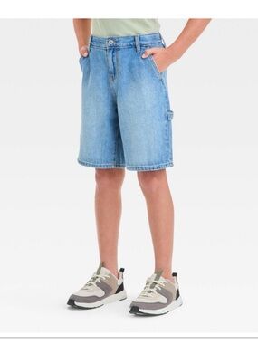 Boys Loose Carpenter art class Light Wash Denim Shorts